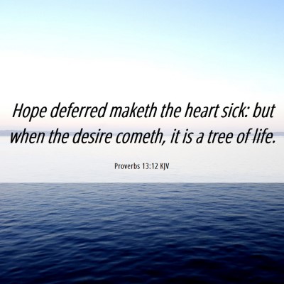 Picture 06 - Proverbs 13:12 KJV - Hope deferred maketh the heart sick: but when the - Bible Verse Picture