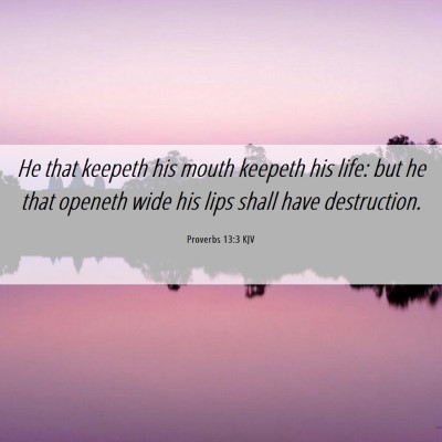 Picture 06 - Proverbs 13:3 KJV - He that keepeth his mouth keepeth his life: but - Bible Verse Picture