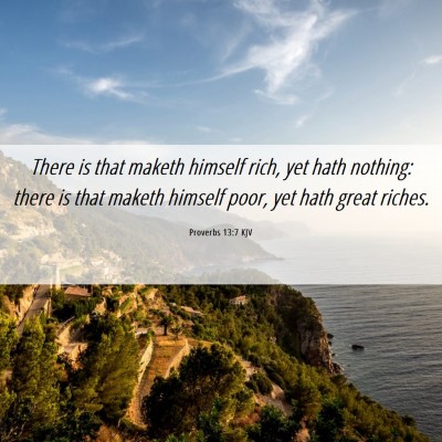 Picture 06 - Proverbs 13:7 KJV - There is that maketh himself rich, yet hath - Bible Verse Picture