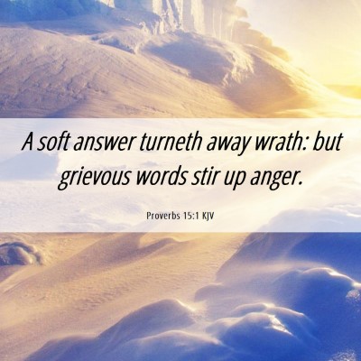 Picture 06 - Proverbs 15:1 KJV - A soft answer turneth away wrath: but grievous - Bible Verse Picture
