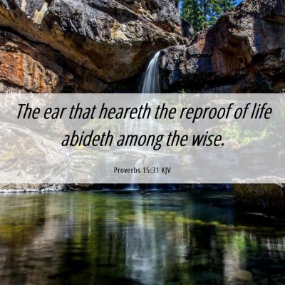 Picture 06 - Proverbs 15:31 KJV - The ear that heareth the reproof of life abideth - Bible Verse Picture