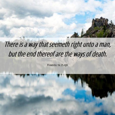 Picture 06 - Proverbs 16:25 KJV - There is a way that seemeth right unto a man, but - Bible Verse Picture