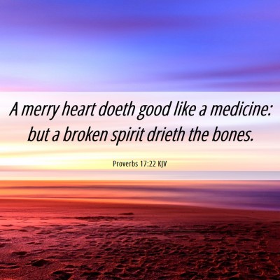 Picture 06 - Proverbs 17:22 KJV - A merry heart doeth good like a medicine: but a - Bible Verse Picture