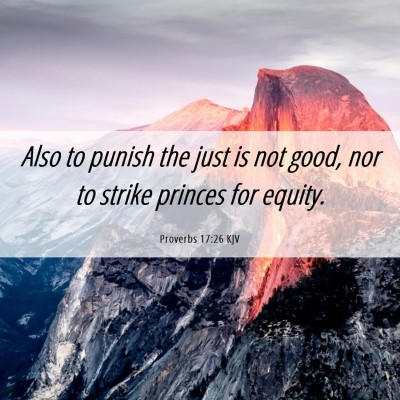 Picture 06 - Proverbs 17:26 KJV - Also to punish the just is not good, nor to - Bible Verse Picture