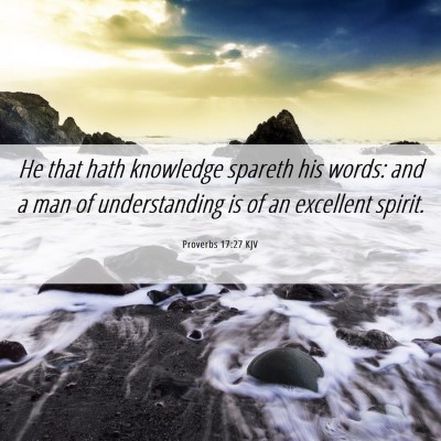 Picture 06 - Proverbs 17:27 KJV - He that hath knowledge spareth his words: and a - Bible Verse Picture