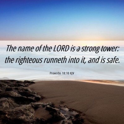 Picture 06 - Proverbs 18:10 KJV - The name of the LORD is a strong tower: the - Bible Verse Picture
