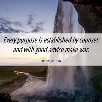 Picture 06 - Proverbs 20:18 KJV - Every purpose is established by counsel: and with - Bible Verse Picture