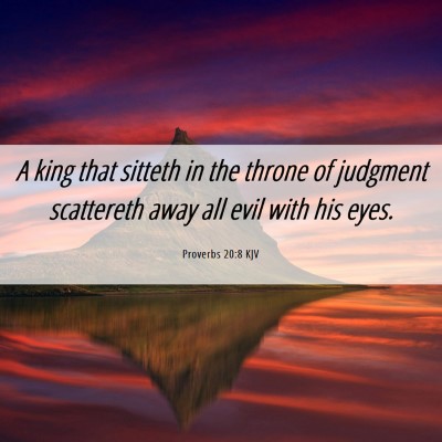 Picture 06 - Proverbs 20:8 KJV - A king that sitteth in the throne of judgment - Bible Verse Picture