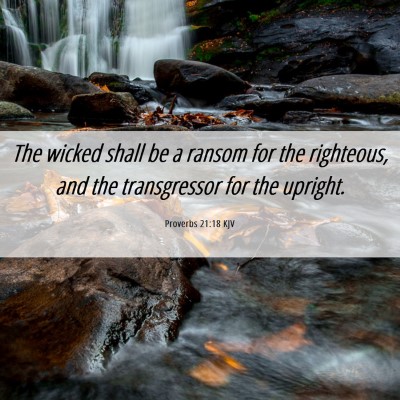 Picture 06 - Proverbs 21:18 KJV - The wicked shall be a ransom for the righteous, - Bible Verse Picture