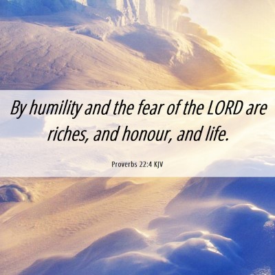 Picture 06 - Proverbs 22:4 KJV - By humility and the fear of the LORD are riches, - Bible Verse Picture