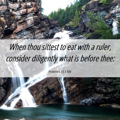 Picture 06 - Proverbs 23:1 KJV - When thou sittest to eat with a ruler, consider - Bible Verse Picture
