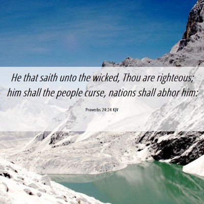 Picture 06 - Proverbs 24:24 KJV - He that saith unto the wicked, Thou are - Bible Verse Picture