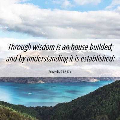 Picture 06 - Proverbs 24:3 KJV - Through wisdom is an house builded; and by - Bible Verse Picture