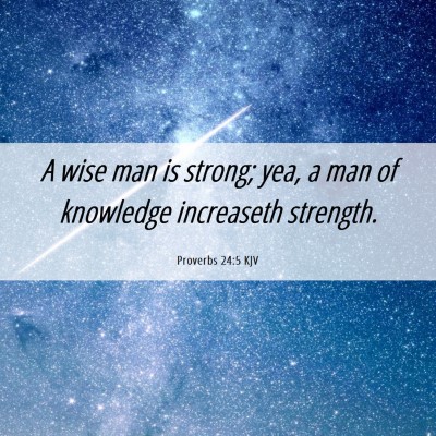 Picture 06 - Proverbs 24:5 KJV - A wise man is strong; yea, a man of knowledge - Bible Verse Picture