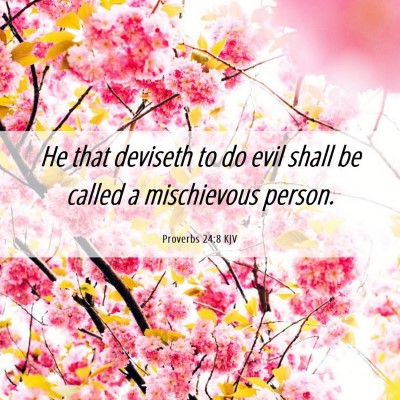 Picture 06 - Proverbs 24:8 KJV - He that deviseth to do evil shall be called a - Bible Verse Picture