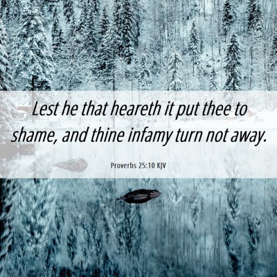 Picture 06 - Proverbs 25:10 KJV - Lest he that heareth it put thee to shame, and - Bible Verse Picture