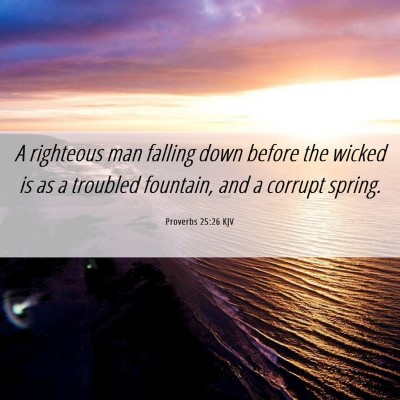 Picture 06 - Proverbs 25:26 KJV - A righteous man falling down before the wicked is - Bible Verse Picture