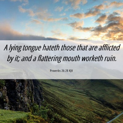 Picture 06 - Proverbs 26:28 KJV - A lying tongue hateth those that are afflicted by - Bible Verse Picture