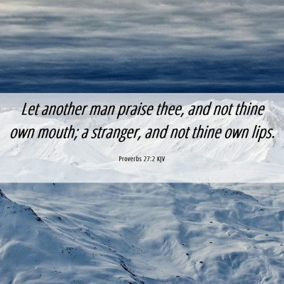 Picture 06 - Proverbs 27:2 KJV - Let another man praise thee, and not thine own - Bible Verse Picture