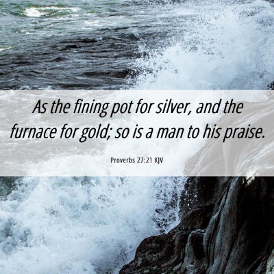 Picture 06 - Proverbs 27:21 KJV - As the fining pot for silver, and the furnace for - Bible Verse Picture
