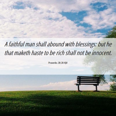Picture 06 - Proverbs 28:20 KJV - A faithful man shall abound with blessings: but - Bible Verse Picture