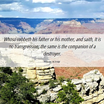 Picture 06 - Proverbs 28:24 KJV - Whoso robbeth his father or his mother, and - Bible Verse Picture