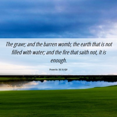 Picture 06 - Proverbs 30:16 KJV - The grave; and the barren womb; the earth that is - Bible Verse Picture