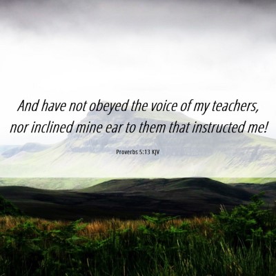 Picture 06 - Proverbs 5:13 KJV - And have not obeyed the voice of my teachers, nor - Bible Verse Picture
