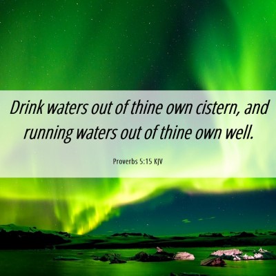 Picture 06 - Proverbs 5:15 KJV - Drink waters out of thine own cistern, and - Bible Verse Picture