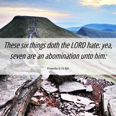 Picture 06 - Proverbs 6:16 KJV - These six things doth the LORD hate: yea, seven - Bible Verse Picture