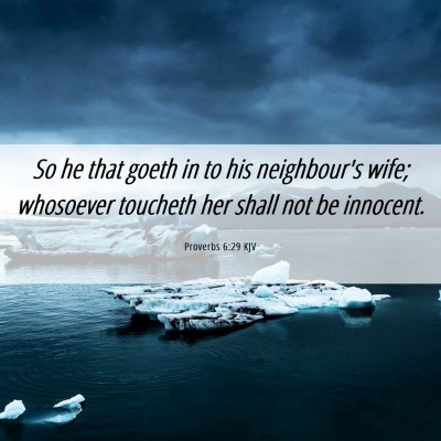 Picture 06 - Proverbs 6:29 KJV - So he that goeth in to his neighbour's wife; - Bible Verse Picture