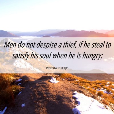 Picture 06 - Proverbs 6:30 KJV - Men do not despise a thief, if he steal to - Bible Verse Picture