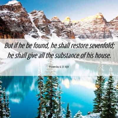 Picture 06 - Proverbs 6:31 KJV - But if he be found, he shall restore sevenfold; - Bible Verse Picture