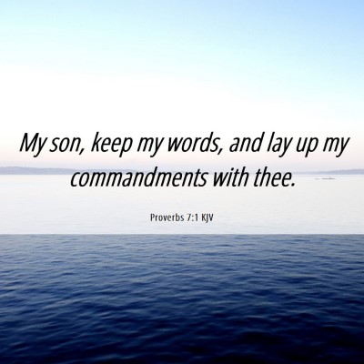 Picture 06 - Proverbs 7:1 KJV - My son, keep my words, and lay up my commandments - Bible Verse Picture