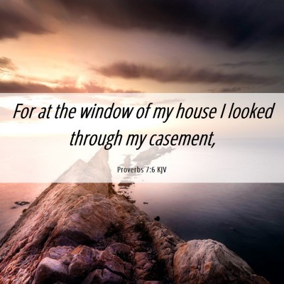 Picture 06 - Proverbs 7:6 KJV - For at the window of my house I looked through my - Bible Verse Picture