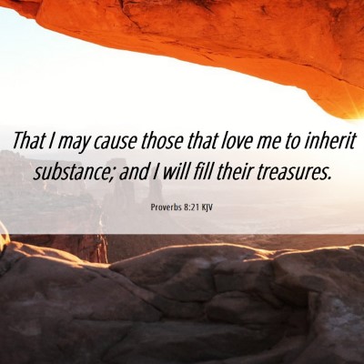 Picture 06 - Proverbs 8:21 KJV - That I may cause those that love me to inherit - Bible Verse Picture