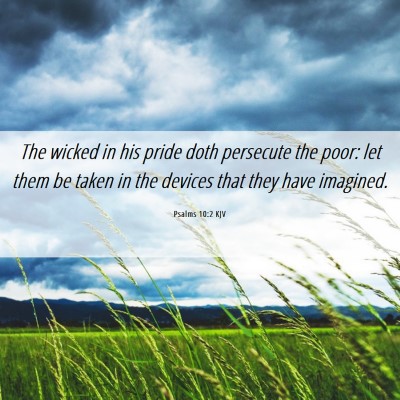 Picture 06 - Psalms 10:2 KJV - The wicked in his pride doth persecute the poor: - Bible Verse Picture