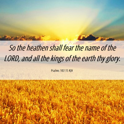 Picture 06 - Psalms 102:15 KJV - So the heathen shall fear the name of the LORD, - Bible Verse Picture