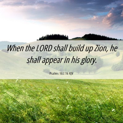 Picture 06 - Psalms 102:16 KJV - When the LORD shall build up Zion, he shall - Bible Verse Picture