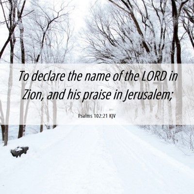 Picture 06 - Psalms 102:21 KJV - To declare the name of the LORD in Zion, and his - Bible Verse Picture