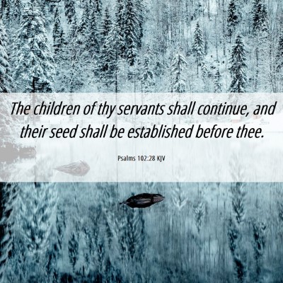 Picture 06 - Psalms 102:28 KJV - The children of thy servants shall continue, and - Bible Verse Picture