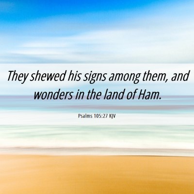 Picture 06 - Psalms 105:27 KJV - They shewed his signs among them, and wonders in - Bible Verse Picture