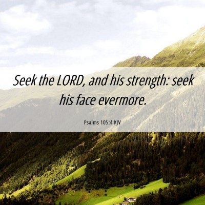 Picture 06 - Psalms 105:4 KJV - Seek the LORD, and his strength: seek his face - Bible Verse Picture