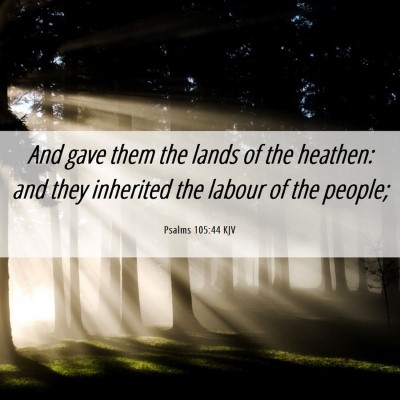 Picture 06 - Psalms 105:44 KJV - And gave them the lands of the heathen: and they - Bible Verse Picture