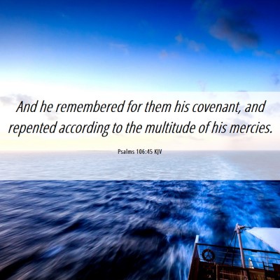 Picture 06 - Psalms 106:45 KJV - And he remembered for them his covenant, and - Bible Verse Picture