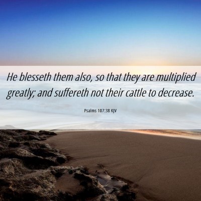 Picture 06 - Psalms 107:38 KJV - He blesseth them also, so that they are - Bible Verse Picture