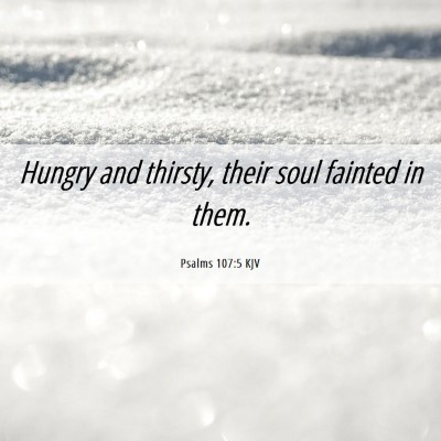 Picture 06 - Psalms 107:5 KJV - Hungry and thirsty, their soul fainted in - Bible Verse Picture