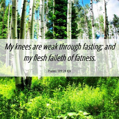 Picture 06 - Psalms 109:24 KJV - My knees are weak through fasting; and my flesh - Bible Verse Picture