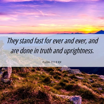 Picture 06 - Psalms 111:8 KJV - They stand fast for ever and ever, and are done - Bible Verse Picture