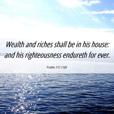 Picture 06 - Psalms 112:3 KJV - Wealth and riches shall be in his house: and his - Bible Verse Picture